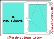 Okna FIX+OS SOFT rka 160 a 165cm x vka 90-105cm